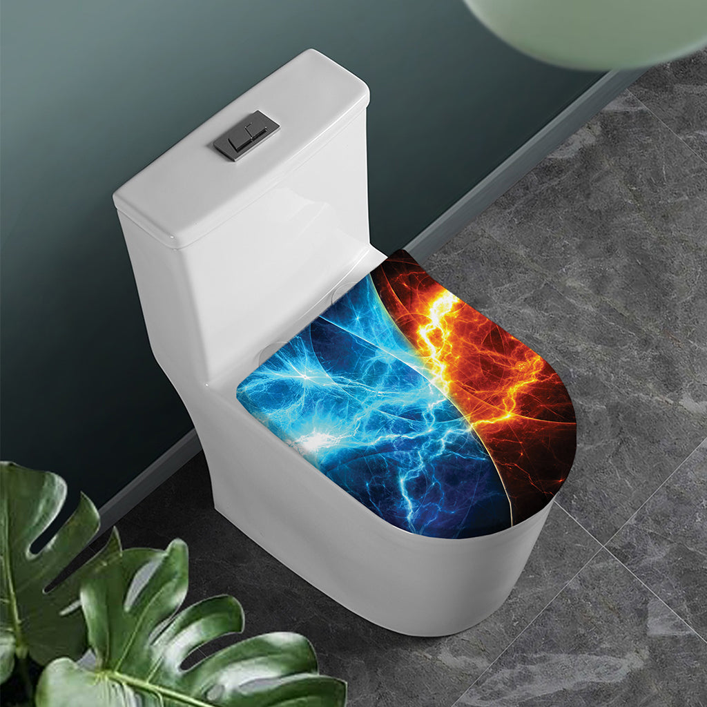 Fire And Ice Energy Print Toilet Lid Cover