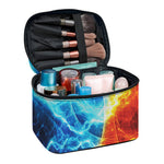Fire And Ice Energy Print Travel Makeup Bag