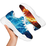 Fire And Ice Energy Print White Chunky Shoes