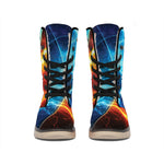 Fire And Ice Energy Print Winter Boots