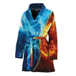Fire And Ice Energy Print Women's Bathrobe