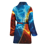 Fire And Ice Energy Print Women's Bathrobe