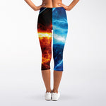 Fire And Ice Energy Print Women's Capri Leggings