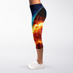 Fire And Ice Energy Print Women's Capri Leggings
