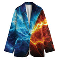 Fire And Ice Energy Print Women's Cotton Blazer