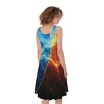Fire And Ice Energy Print Women's Sleeveless Dress