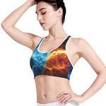 Fire And Ice Energy Print Women's Sports Bra