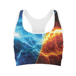 Fire And Ice Energy Print Women's Sports Bra