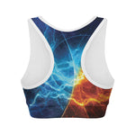 Fire And Ice Energy Print Women's Sports Bra