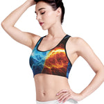 Fire And Ice Energy Print Women's Sports Bra