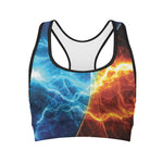 Fire And Ice Energy Print Women's Sports Bra