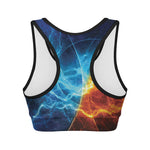 Fire And Ice Energy Print Women's Sports Bra