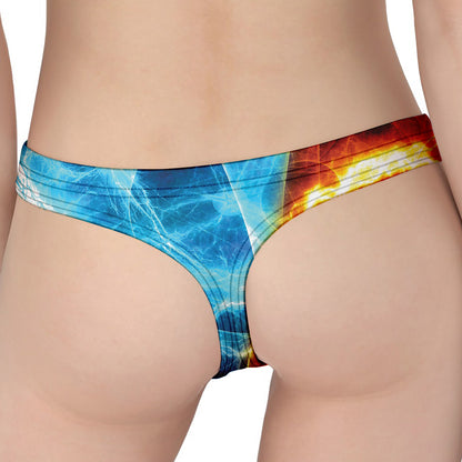 Fire And Ice Energy Print Women's Thong