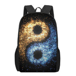 Fire And Ice Sparkle Yin Yang Print 17 Inch Backpack