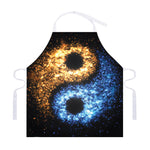 Fire And Ice Sparkle Yin Yang Print Adjustable Apron