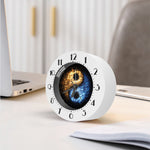 Fire And Ice Sparkle Yin Yang Print Alarm Clock
