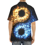 Fire And Ice Sparkle Yin Yang Print Aloha Shirt