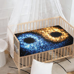 Fire And Ice Sparkle Yin Yang Print Baby Crib Sheet