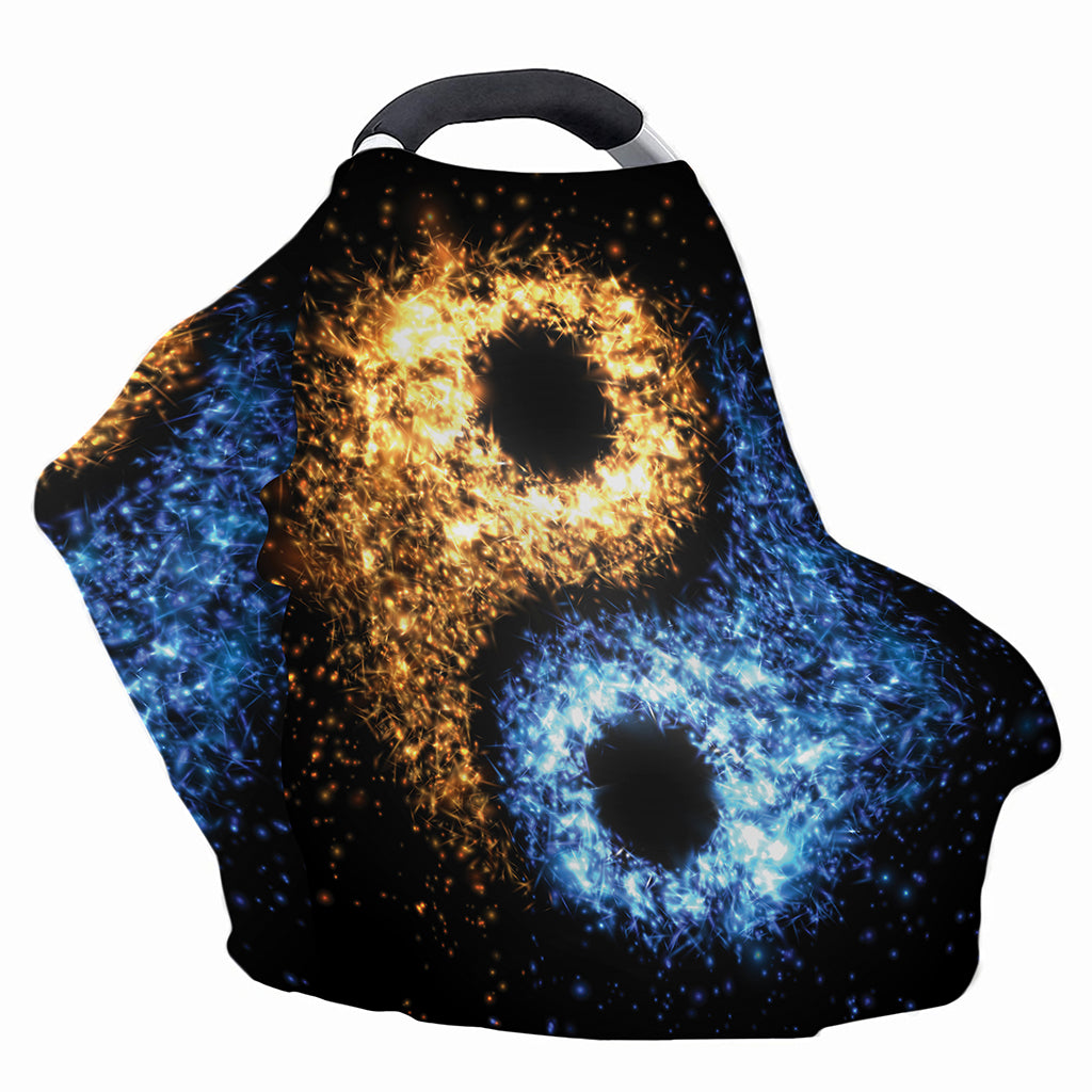 Fire And Ice Sparkle Yin Yang Print Baby Seat Cover