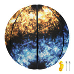 Fire And Ice Sparkle Yin Yang Print Basketball