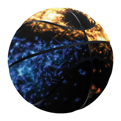 Fire And Ice Sparkle Yin Yang Print Basketball