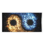 Fire And Ice Sparkle Yin Yang Print Beach Towel