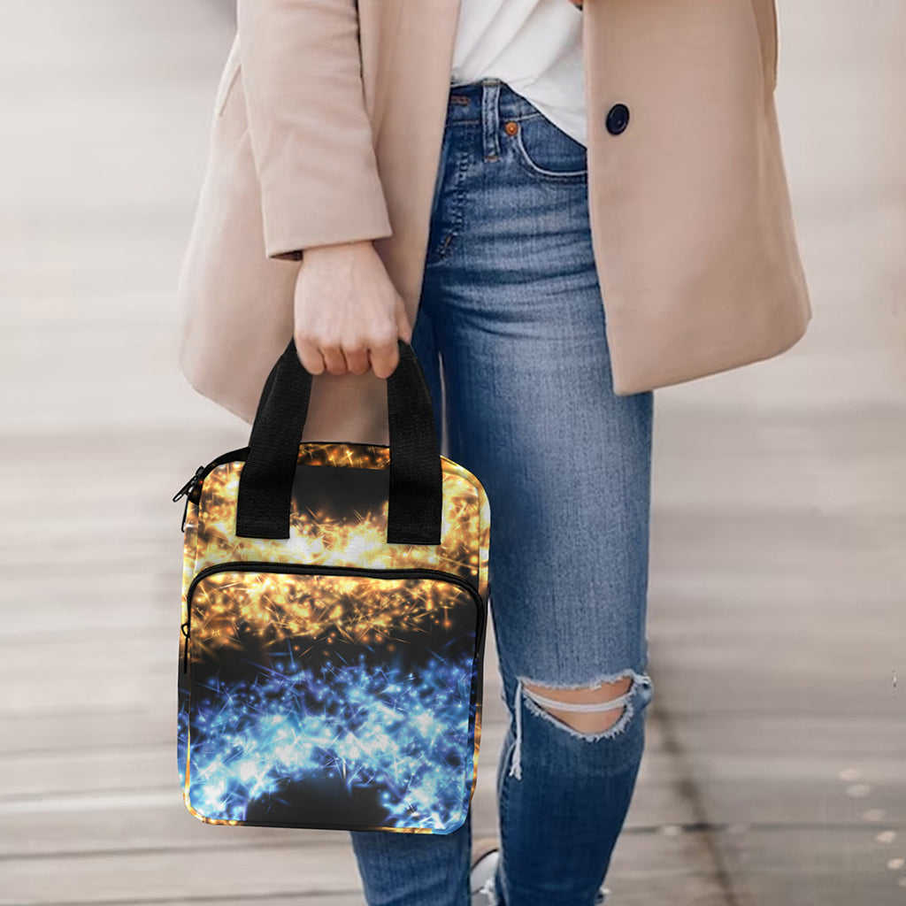 Fire And Ice Sparkle Yin Yang Print Bible Tote Bag