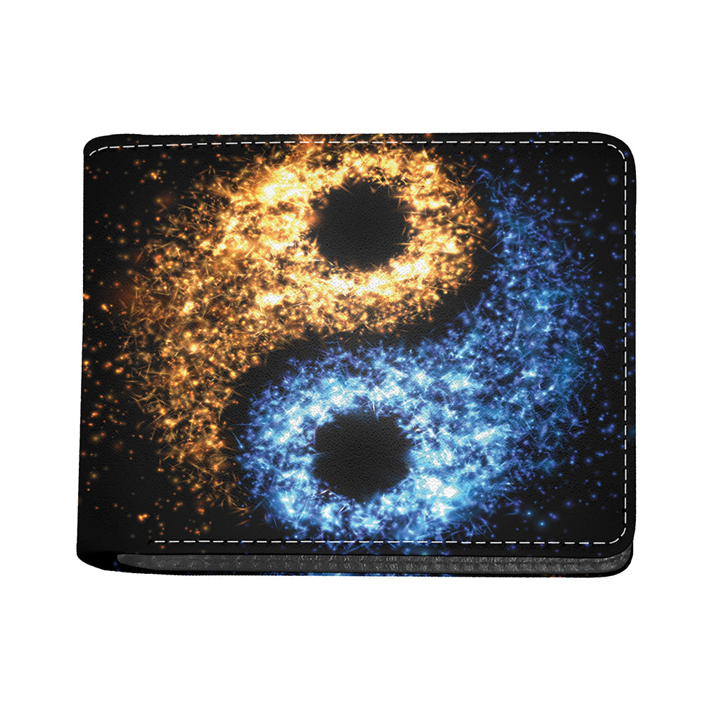 Fire And Ice Sparkle Yin Yang Print Bifold Wallet