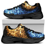 Fire And Ice Sparkle Yin Yang Print Black Chunky Shoes