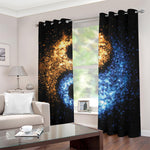 Fire And Ice Sparkle Yin Yang Print Blackout Grommet Curtains