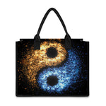 Fire And Ice Sparkle Yin Yang Print Canvas Tote Bag