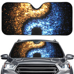 Fire And Ice Sparkle Yin Yang Print Car Windshield Sun Shade