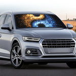 Fire And Ice Sparkle Yin Yang Print Car Windshield Sun Shade