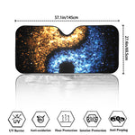 Fire And Ice Sparkle Yin Yang Print Car Windshield Sun Shade