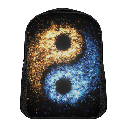 Fire And Ice Sparkle Yin Yang Print Casual Backpack