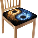 Fire And Ice Sparkle Yin Yang Print Chair Cushion Cover