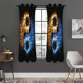 Fire And Ice Sparkle Yin Yang Print Grommet Curtain Panels