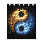 Fire And Ice Sparkle Yin Yang Print Curtain
