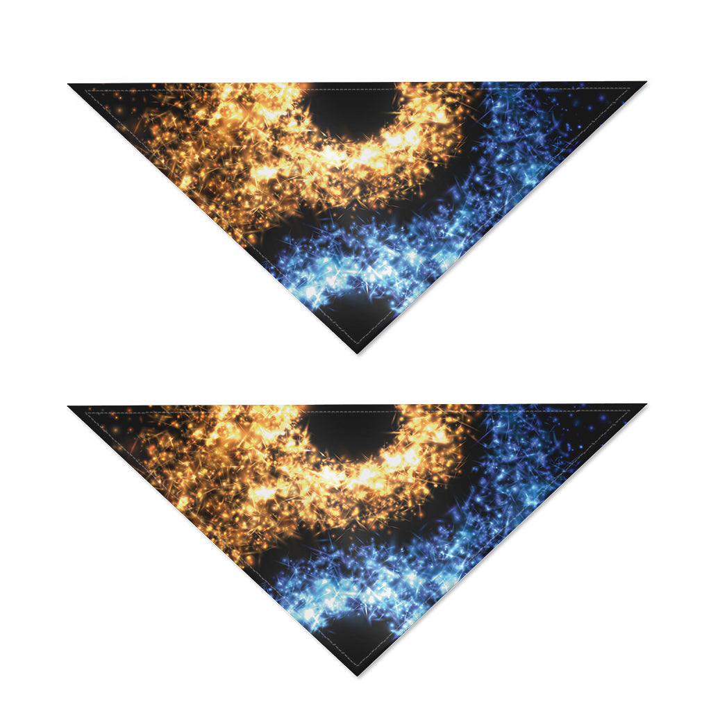 Fire And Ice Sparkle Yin Yang Print Dog Bandana