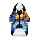 Fire And Ice Sparkle Yin Yang Print Dog Zip Up Hoodie