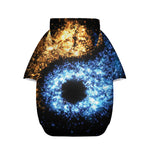 Fire And Ice Sparkle Yin Yang Print Dog Zip Up Hoodie