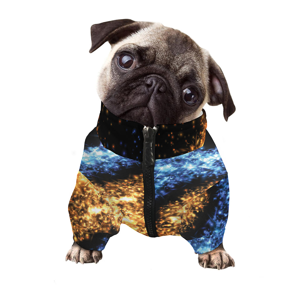 Fire And Ice Sparkle Yin Yang Print Dog Zip Up Jacket