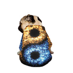 Fire And Ice Sparkle Yin Yang Print Dog Zip Up Jacket