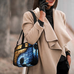 Fire And Ice Sparkle Yin Yang Print Double Strap Bible Bag