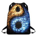 Fire And Ice Sparkle Yin Yang Print Drawstring Backpack