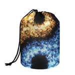 Fire And Ice Sparkle Yin Yang Print Drawstring Makeup Bag