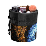 Fire And Ice Sparkle Yin Yang Print Drawstring Makeup Bag