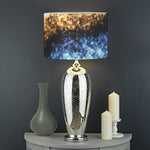 Fire And Ice Sparkle Yin Yang Print Drum Lamp Shade