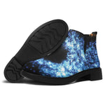Fire And Ice Sparkle Yin Yang Print Flat Ankle Boots