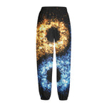 Fire And Ice Sparkle Yin Yang Print Fleece Lined Knit Pants